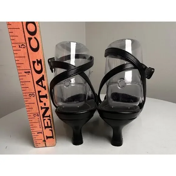 Vionic Womens Jacynda Black Kitten Heels Shoes Sz 8 Ankle Strap Pointed Toe EUC - Picture 5 of 16